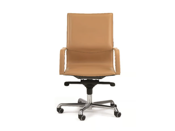 LYBRA - Height-adjustable tanned leather office chair by ENRICO PELLIZZONI - view 2